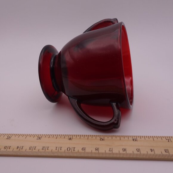 Red Glass Sugar Bowl and Milk Jug Set - Picture 8 of 16